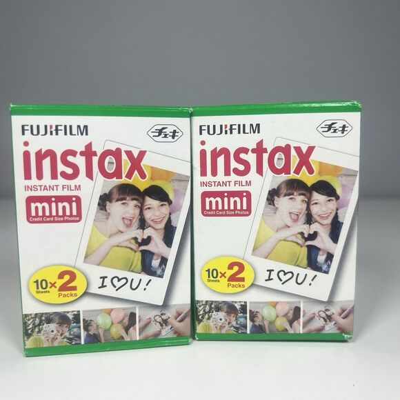 2 Fujifilm Instax Mini 20 Print Instant Film Packs New Sealed 2017/18 40 Sheets - Picture 1 of 4